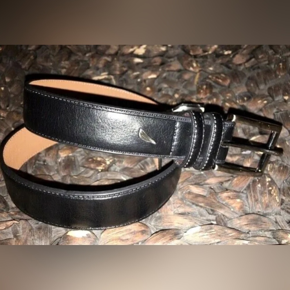Leather Dress Belt by Nautica, Black Ltd Edition, 26 in
